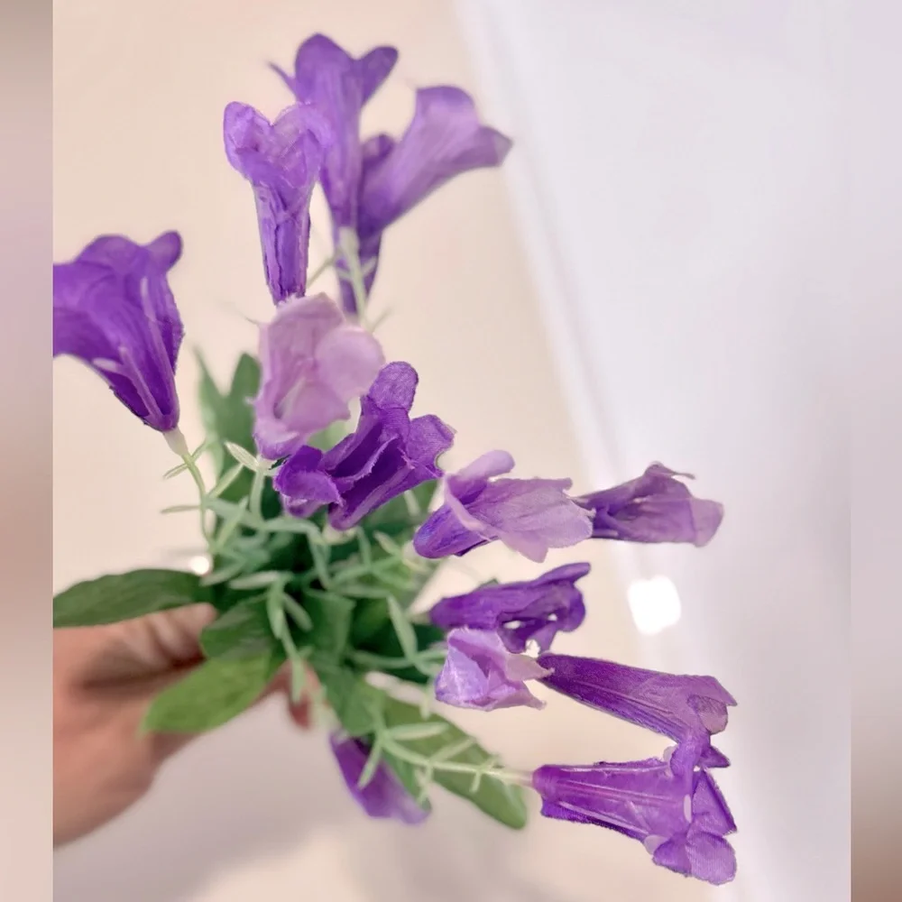 Purple Canterbury Bells Campanula Flower Picks Floral Decor Arrangement Wreath
